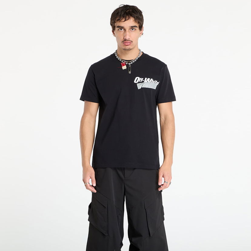 Majica kratkih rukava Off-White Off-White Cupid Tape Slim Fit Short Sleeve T-Shirt Crna | OMAA027F25JER00B1001