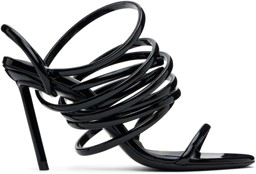 Tenisice i cipele Alaïa ALAÏA Glossy Multistrap Stiletto Heel Sandals Crna | AA3S118TK049
