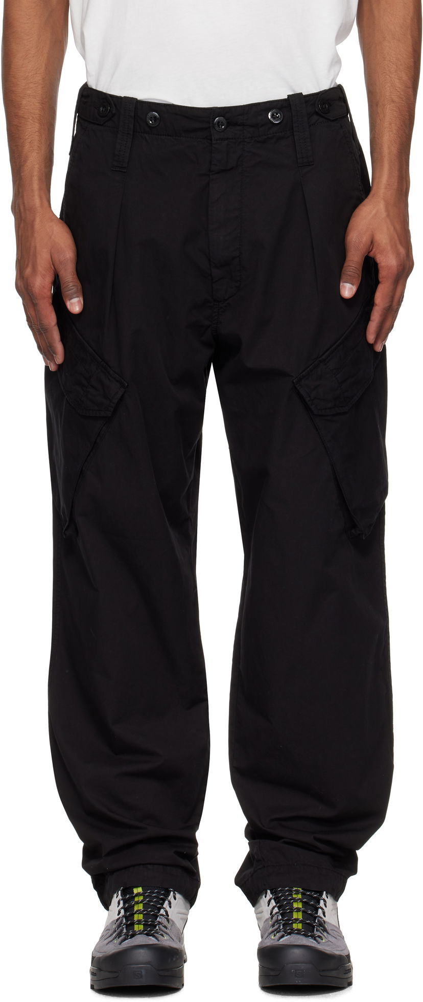 Cargo hlače C.P. Company C.P. Company Loose Cargo Gabardine Pants Crna | 18CMPA286A-110340O