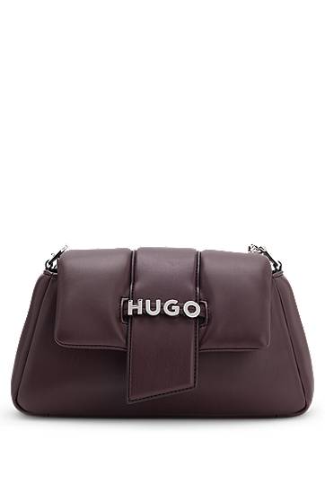 Torba za rame BOSS HUGO Chain-Handle Shoulder Bag with Logo Closure Tamnocrvena | 50547445