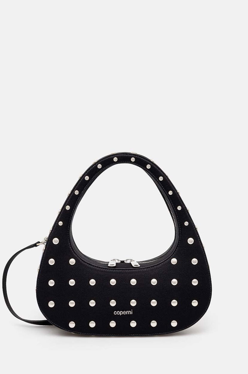 Torba za rame Coperni Studded Swipe Baguette Bag Crna | COPBA60STF9003
