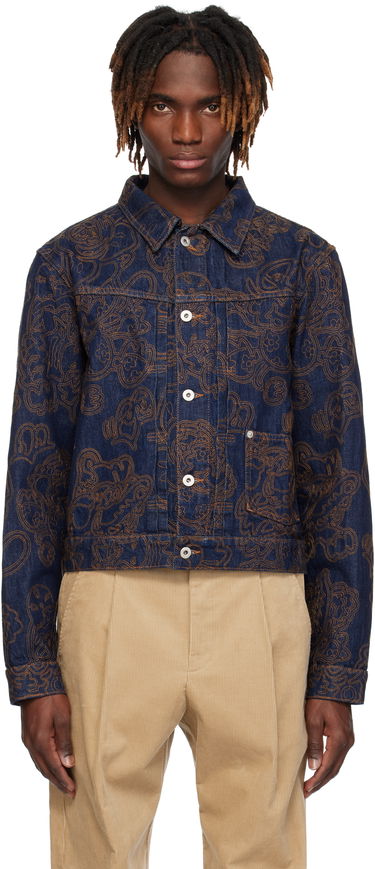 Jakna KENZO Kenzo Paris VERDY Edition Embroidered Denim Trucker Jacket Plava | FF55DV3096V1, 0
