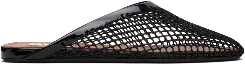 Odjeća Alaïa ALAÏA Fishnet Flat Mules Crna | AA3M081TK007