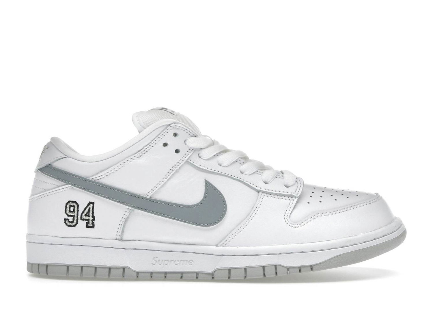 Tenisice i cipele Nike SB Supreme x Dunk Low "White Metallic Silver" Bijela | HQ8487-100, 0