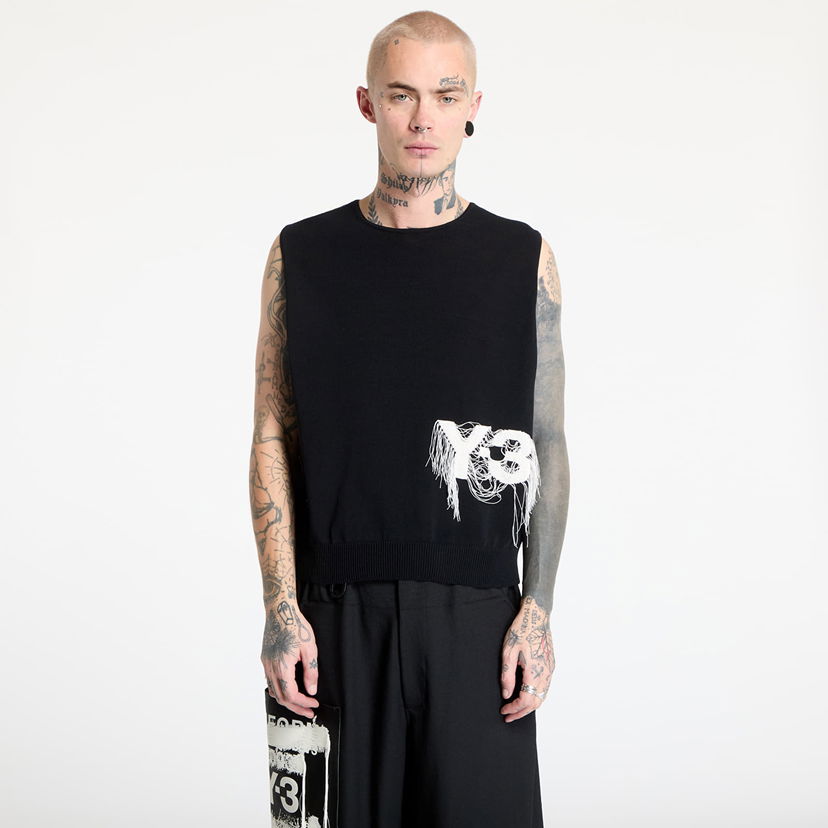 Majica bez rukava Y-3 Knit Vest With Logo Detail Crna | JN1983