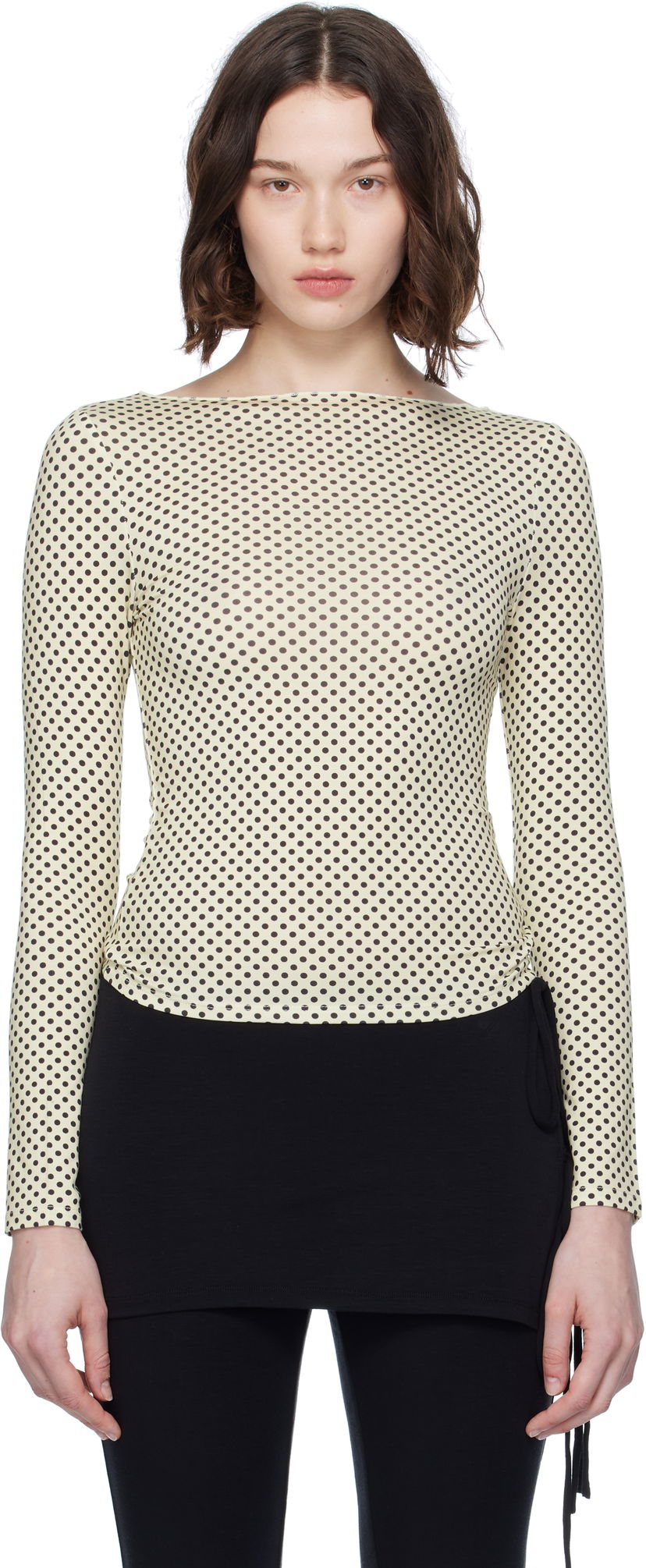 Majica kratkih rukava Miaou Miaou Amelia Polka Dot T-Shirt Žuta | 7183TJBBNP