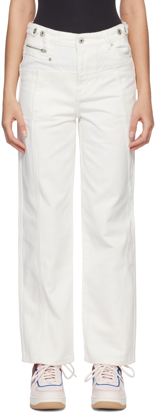 Jeans Feng Chen Wang Feng Chen Wang Deconstructed Jeans Bijela | FUS15TR12