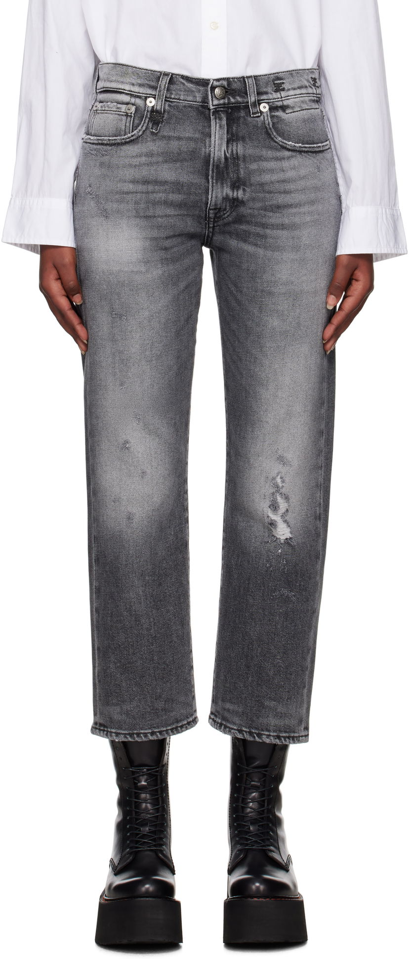 Jeans R13 R13 Straight-Leg Boyfriend Jeans Siva | R13W5083-D137C