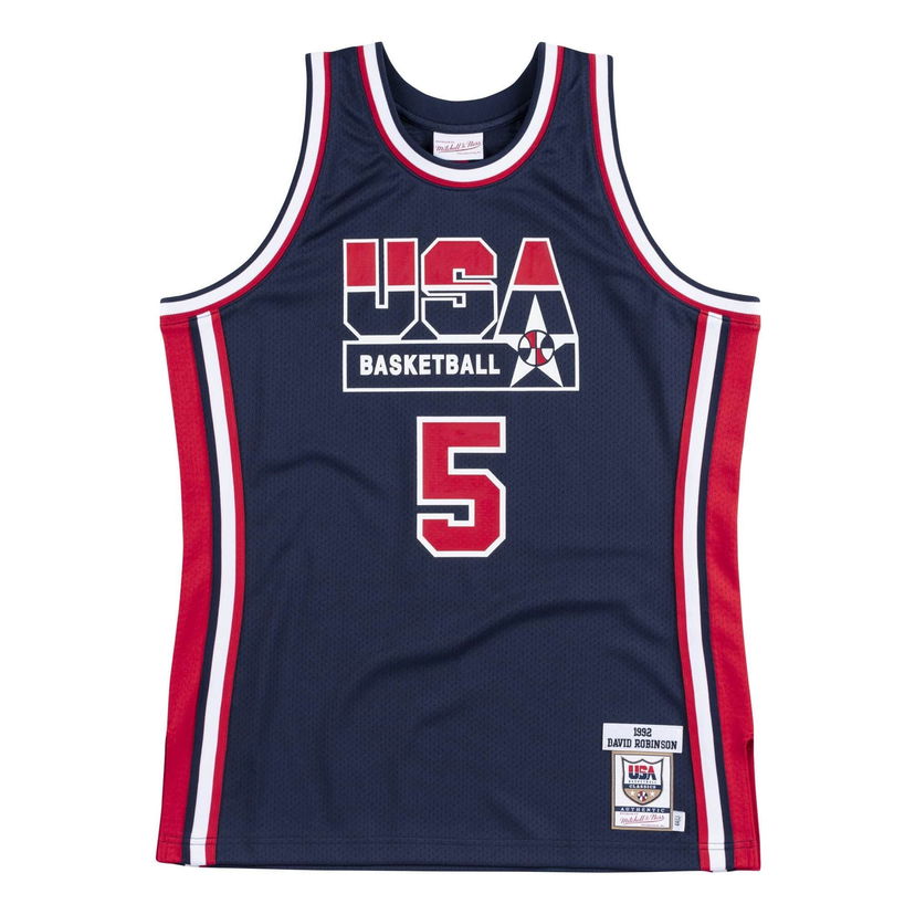 Dres Mitchell & Ness Team USA 1992 David Robinson Basketball Jersey Plava | AJY4GS18418-USANAVY92DRB
