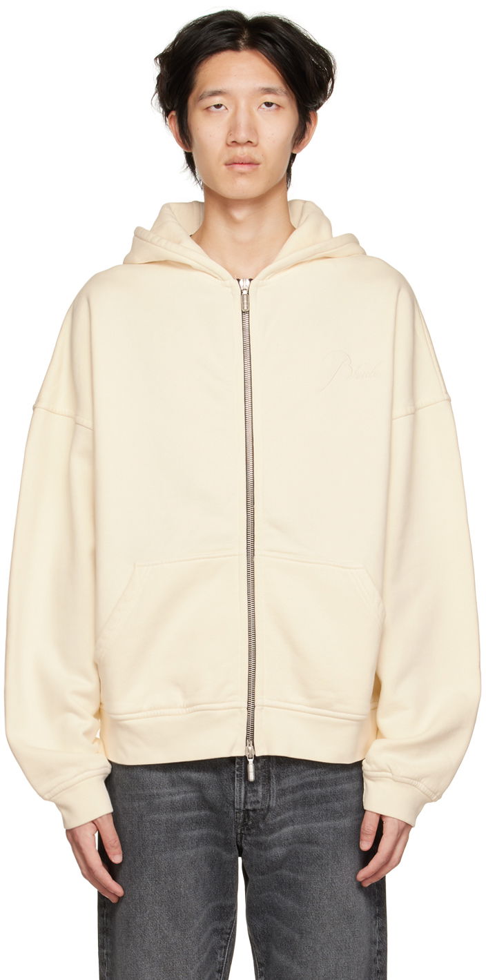 Dukserice Rhude Rhude Embroidered Zip-Up Hoodie Bež | RHFW22HO09012611