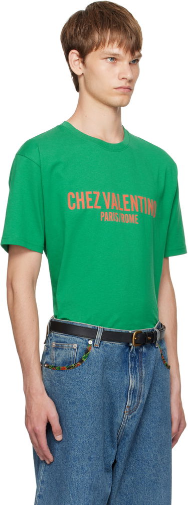 Majica kratkih rukava Valentino Valentino 'Chez Valentino' Print T-Shirt Zelena | 7V3MG16PAPG, 1