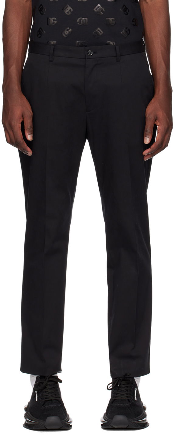 Hlače Dolce & Gabbana Black Tailored Trousers Crna | GVB6ETFUFMJ