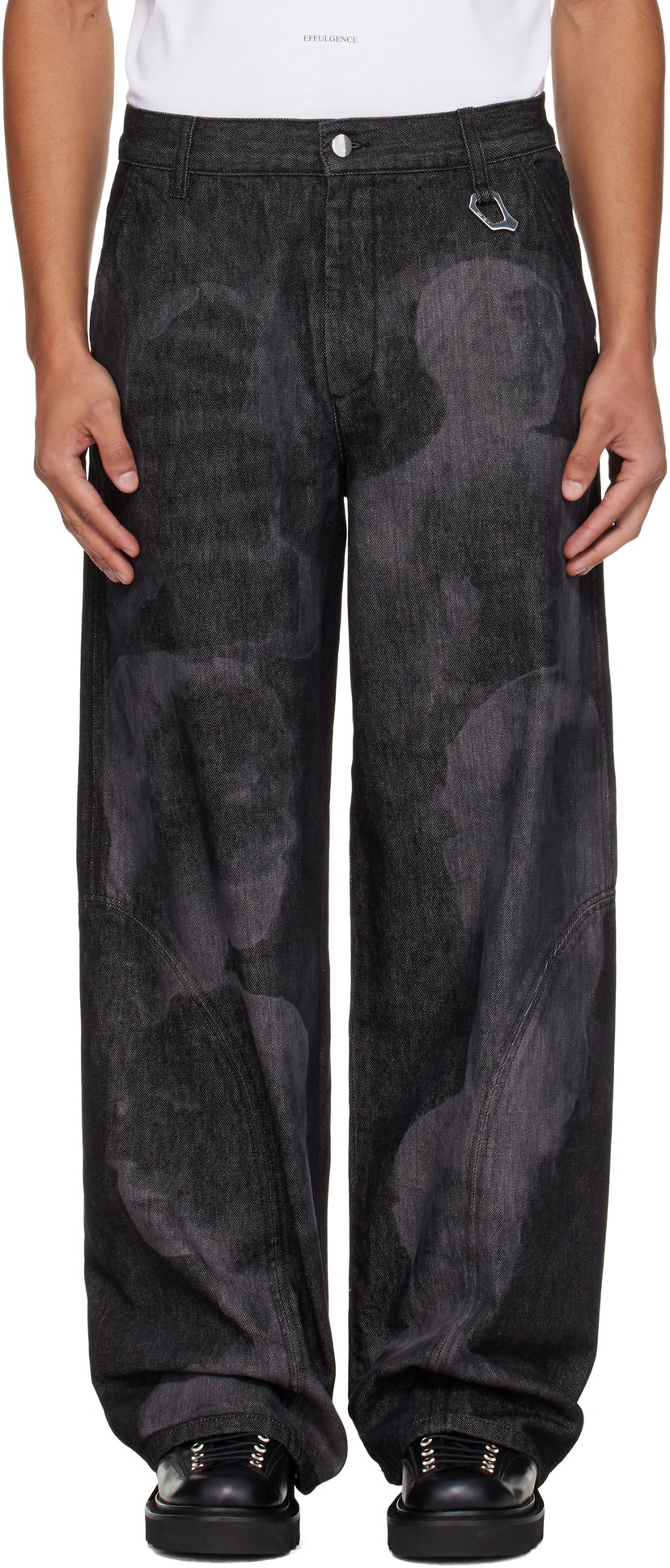 Jeans HELIOT EMIL HELIOT EMIL Basalt Wide-Leg Jeans Crna | AW25_M_10_189_BLK01_LSR