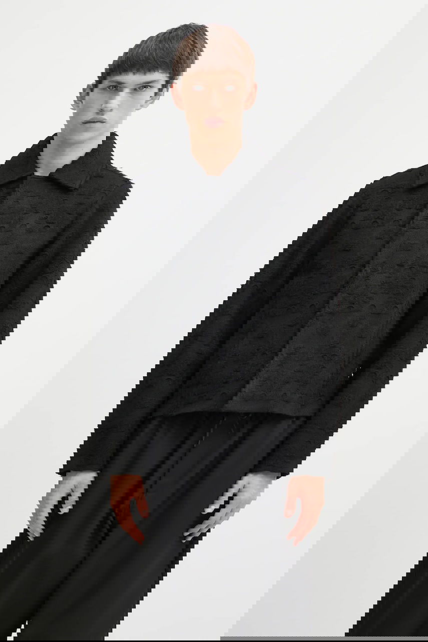 Jakna ADER ERROR Textured Knit Collared Jacket Crna | BO01FWKT0706BK, 0