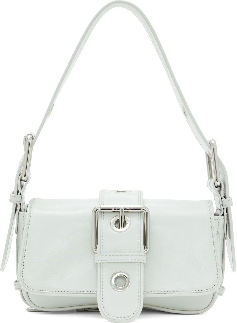 Torba za rame BY FAR BY FAR Eloise Creased Leather Shoulder Bag Bijela | MWBSB015CL034WH025PL