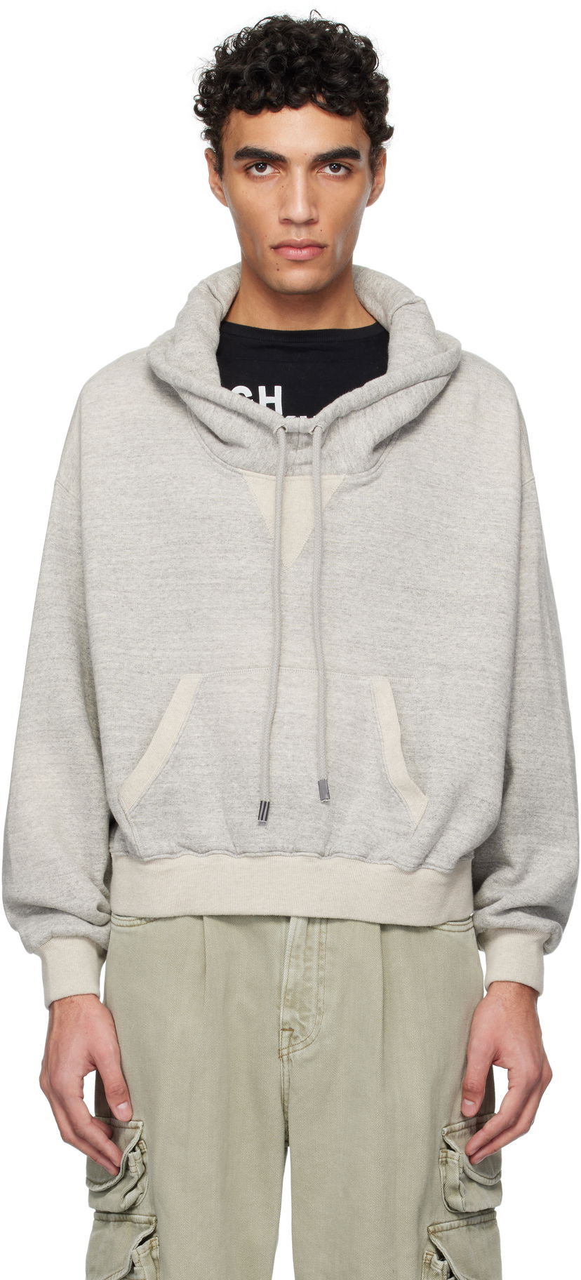 Dukserice R13 R13 Cropped Popover Sweatshirt Siva | R13WK255-001BH