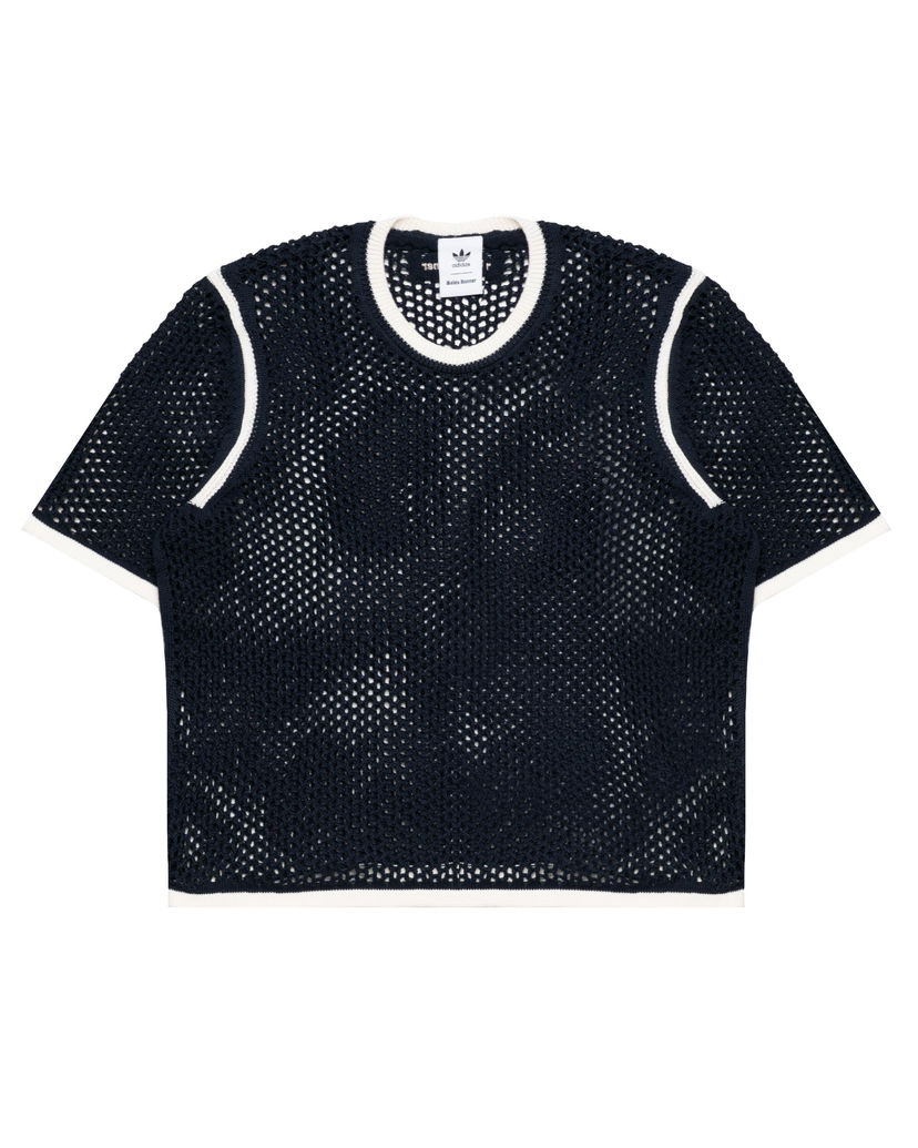Crop top adidas Originals Wales Bonner Knit Tee Tamnoplava | KA7052