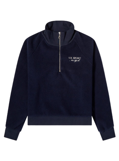 Dukserice Sporty & Rich Sport Sherpa Quarter Zip Tamnoplava | QZ662NA
