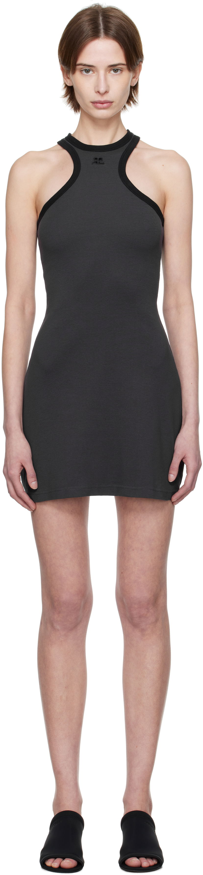 Haljina Courrèges Courrèges Scuba Mini Dress Siva | 125JRO577JS0203