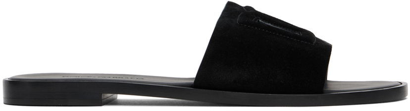 Dodaci Dolce & Gabbana Dolce&Gabbana DG Logo Cutout Suede Slides Crna | CQ0625 AS915