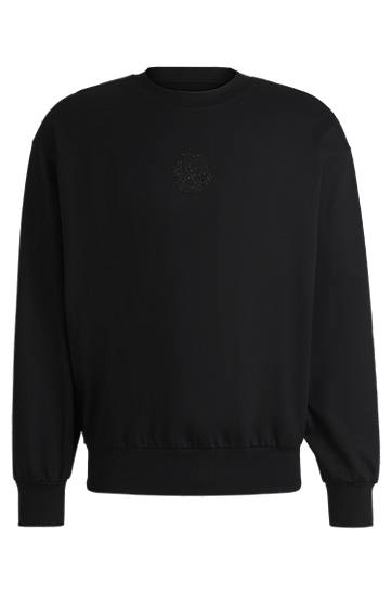 Dukserice BOSS Relaxed Fit Sweatshirt with Double B Monogram Crna | 50527667