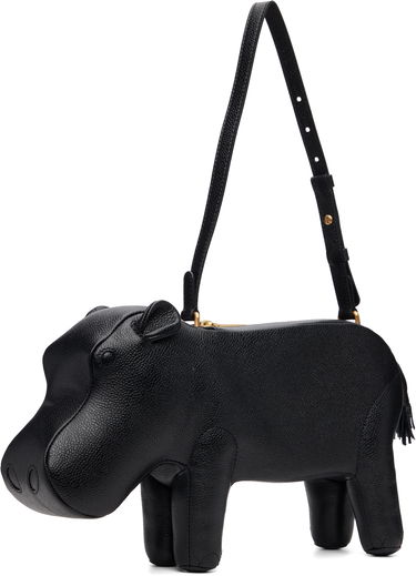 Ručna torbica Thom Browne Thom Browne Pebble Grain Hippo Baguette Bag Crna | UAG226A-00198, 2