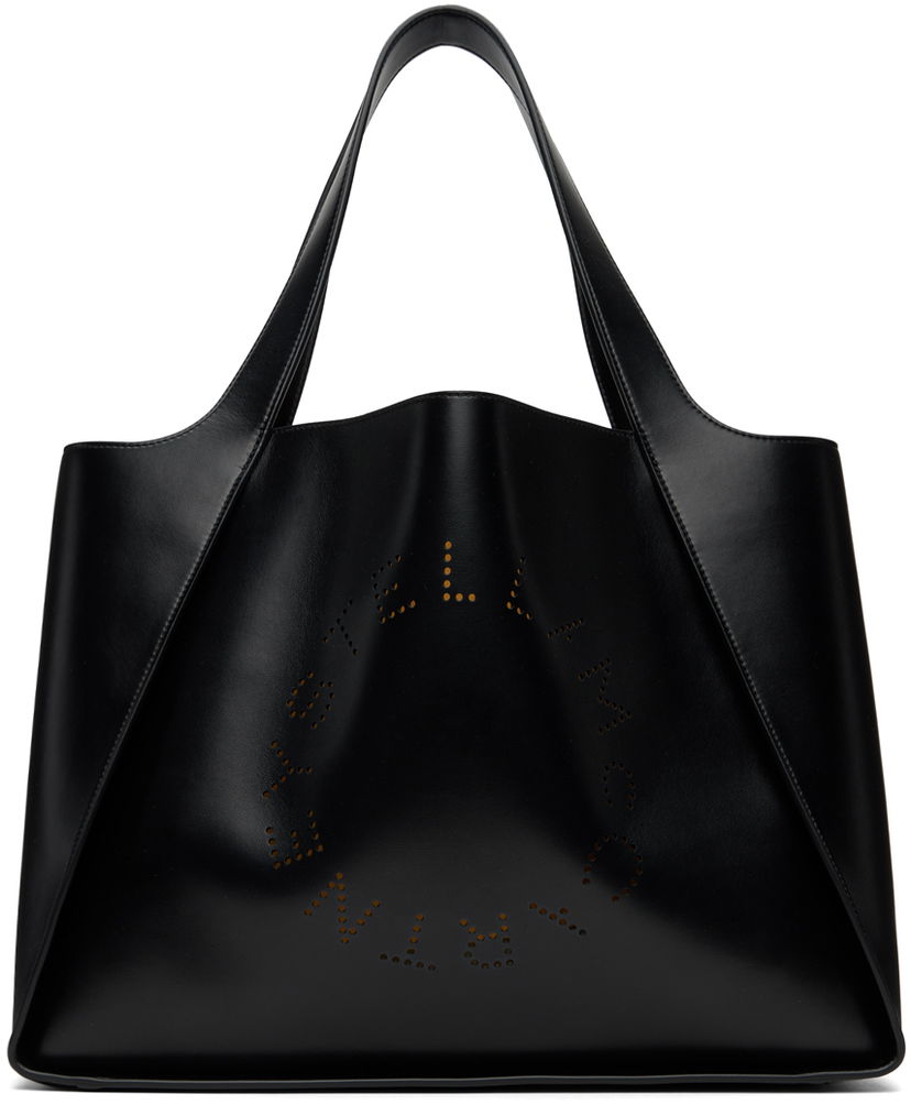 Tote bag Stella McCartney Stella McCartney Perforated Logo Tote Crna | 502793W8542