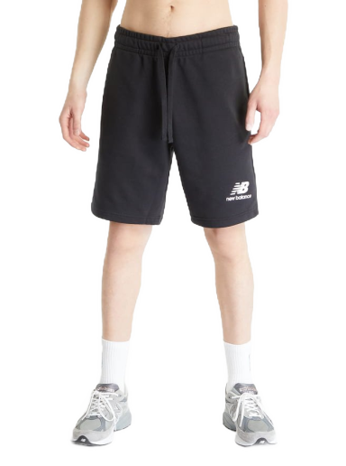 Kratke hlače New Balance Essentials Stacked Logo French Terry Short Crna | MS31540BK