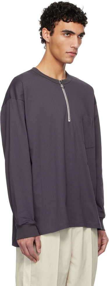 Dukserice NANAMICA nanamica Half Zip Long Sleeve T-Shirt Siva | S25SH013U, 4