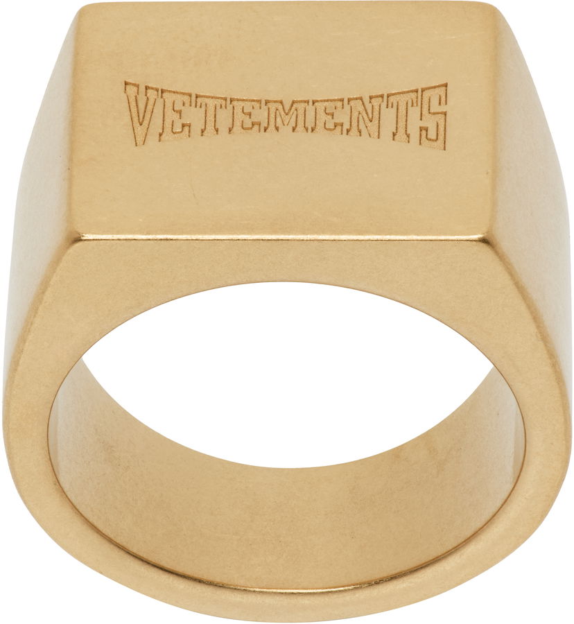 Prsten VETEMENTS Boxing Logo Signet Ring Žuta | UH76RI160G