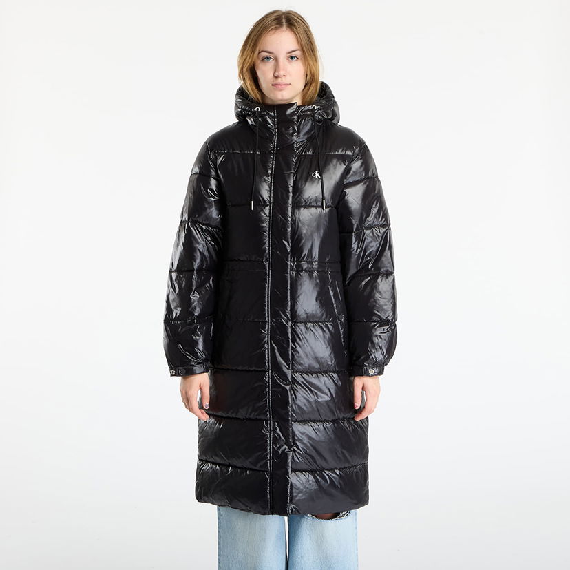 Pernata jakna CALVIN KLEIN Shine Long Puffer Coat Crna | LV047D506G UB1