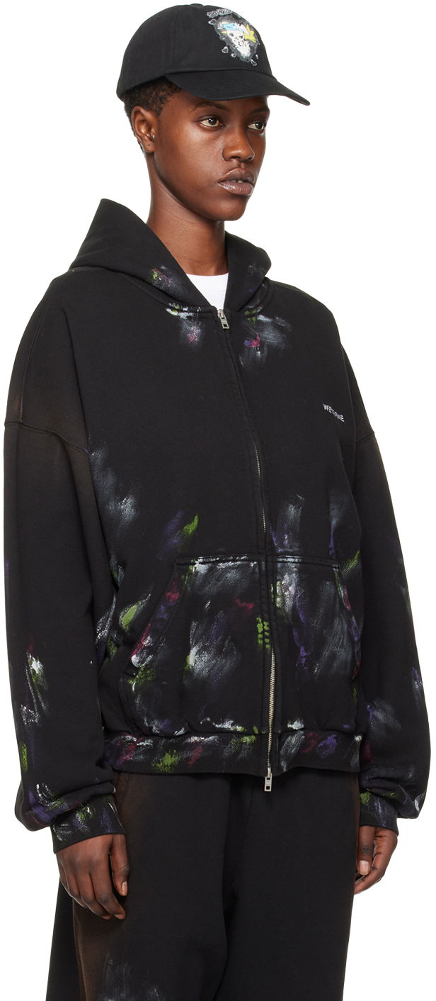 Dukserice We11done Painted Zip-Up Hoodie Crna | WD-TJ0-24-777-U-BK, 1