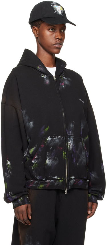 Dukserice We11done Painted Zip-Up Hoodie Crna | WD-TJ0-24-777-U-BK, 1