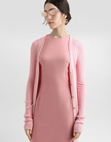 Džemper Dolce & Gabbana Dolce & Gabbana Women's Long Ribbed Wool Cardigan Ružičasta | FXV37TJCVXGF2528, 3