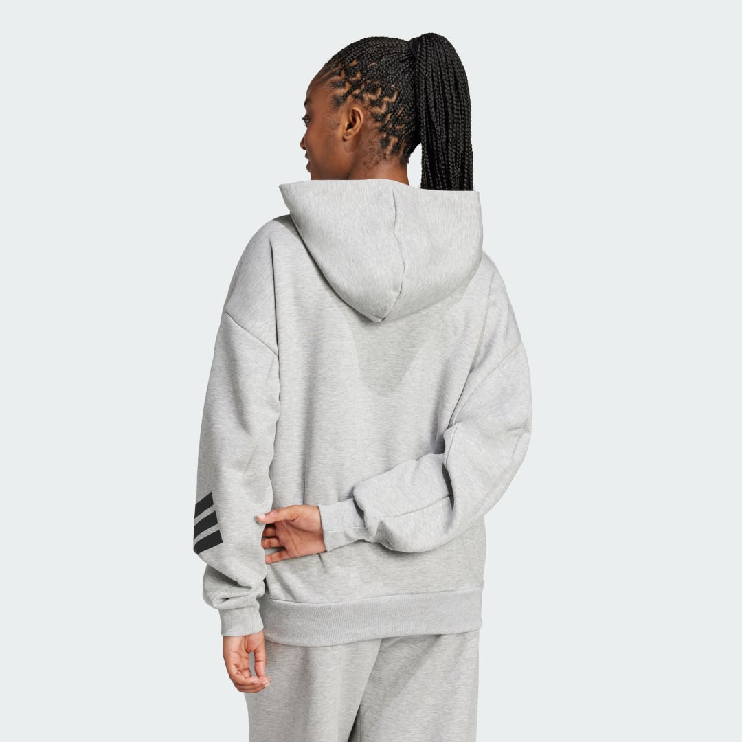 Dukserice adidas Performance 3-Stripes Hoodie with Drawstring Siva | JE0181, 1