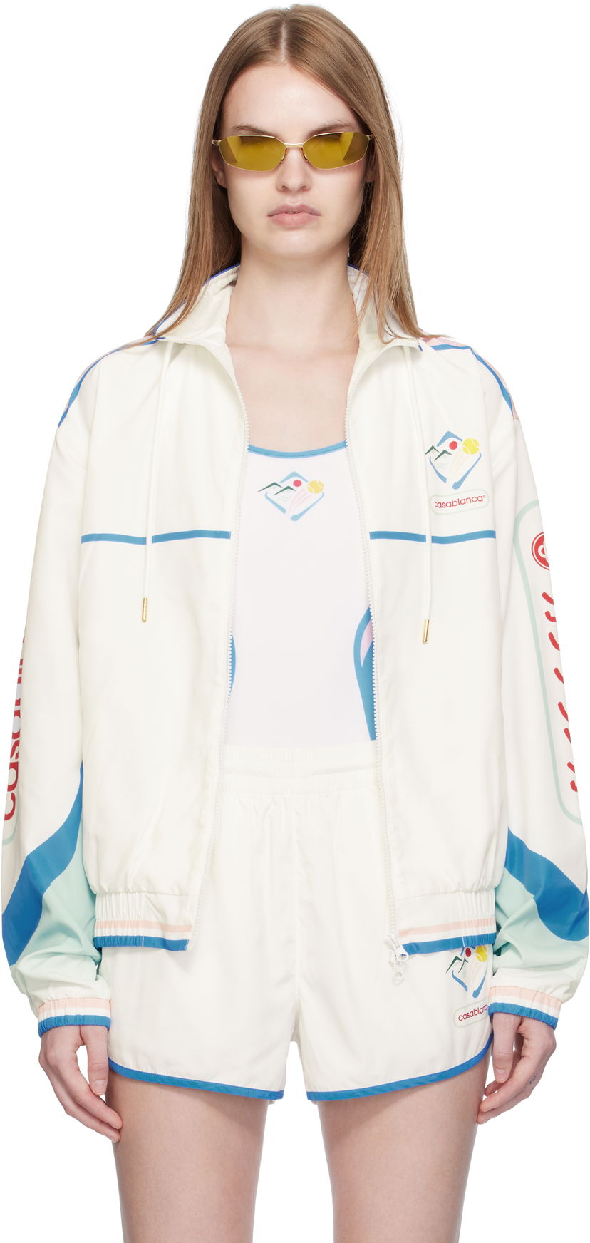 Vjetrovka Casablanca Casablanca Casa Sportif Windbreaker Jacket Bijela | U-WPF25-JK-033-01
