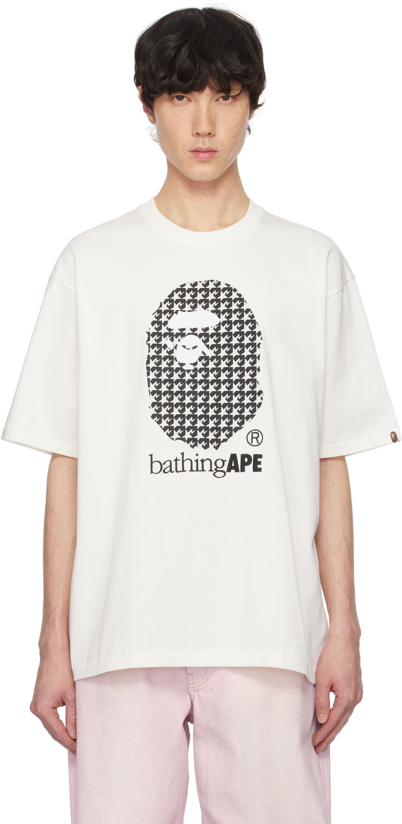 Majica kratkih rukava BAPE Houndstooth Graphic T-Shirt Bijela | 001TEK801329M