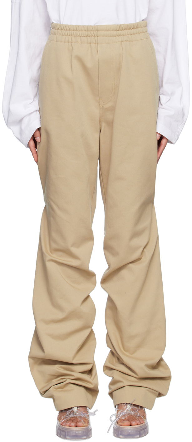 Hlače We11done We11done Banded Shirring Trousers Bež | WD-PT1-23-296-U-BG