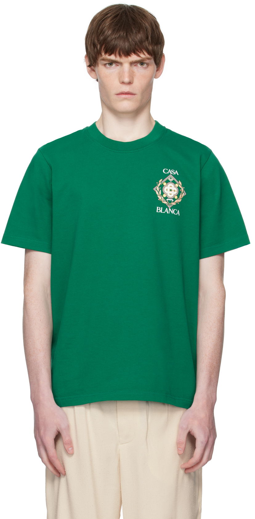 Majica kratkih rukava Casablanca Casablanca Championship Diamond T-Shirt Zelena | MPF25-JTS-001-13-EX