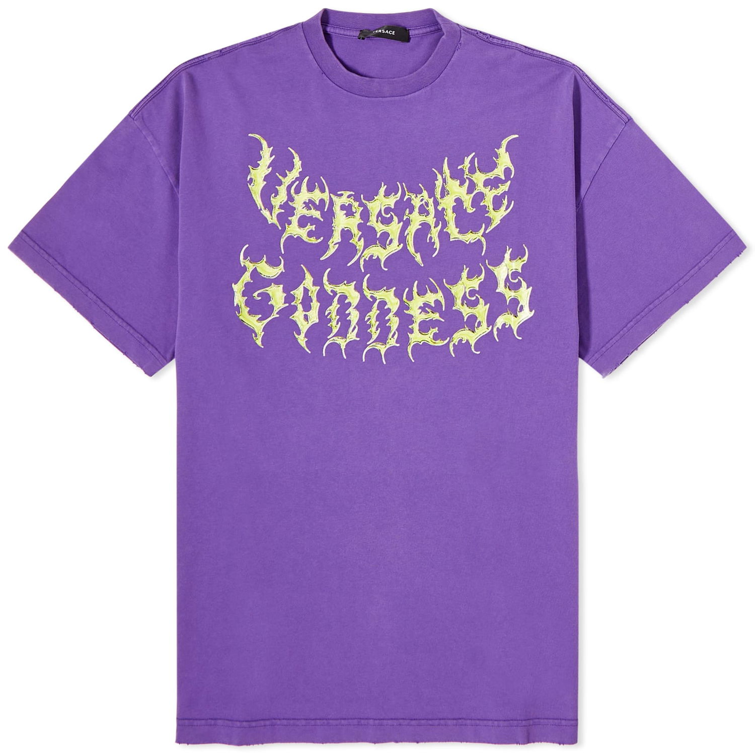 Majica kratkih rukava Versace Goddess Print Oversized T-Shirt Bright Dark Orchid Ljubičasta | 1009548-1A07261-1LD60, 0
