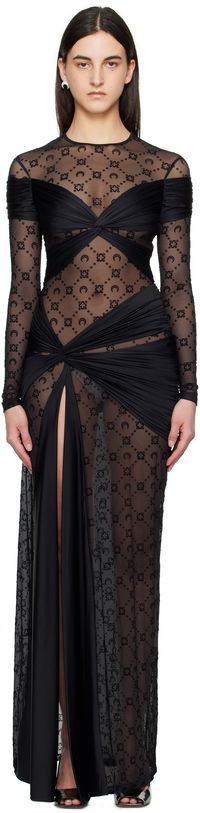 Marine Serre Draped Jersey Knotted Midi Dress