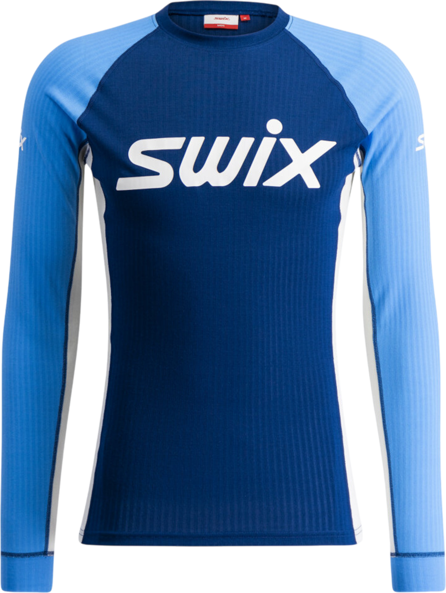 Majica kratkih rukava SWIX Long-Sleeve Ribbed Crew Neck Shirt RaceX Classic Plava | 10115-23-72105, 0