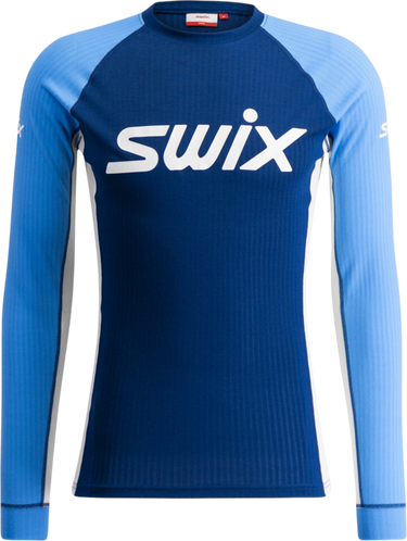 Majica kratkih rukava SWIX Long-Sleeve Ribbed Crew Neck Shirt RaceX Classic Plava | 10115-23-72105, 0
