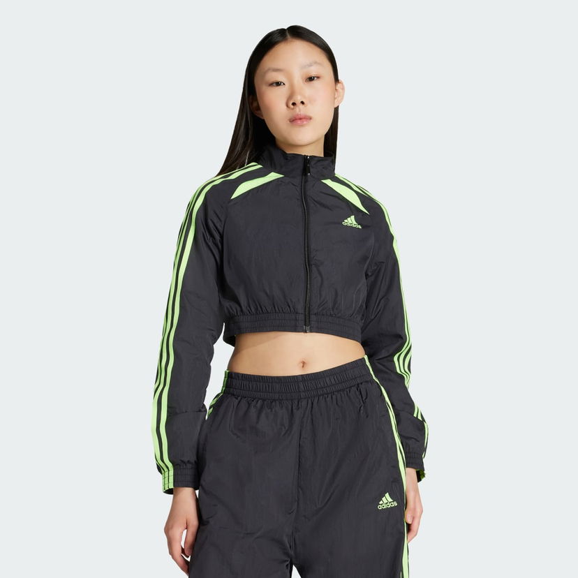 Vjetrovka adidas Performance Teamgeist Adicolor Cropped Track Jacket Crna | JZ8273
