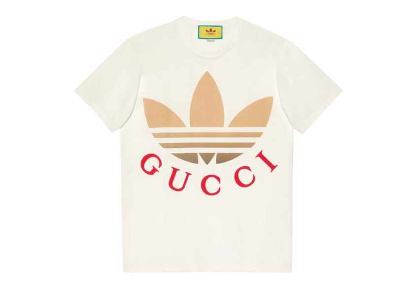 Majica kratkih rukava Gucci adidas x Logo T-shirt White/Beige Bež | 548334 XJE7A 9275