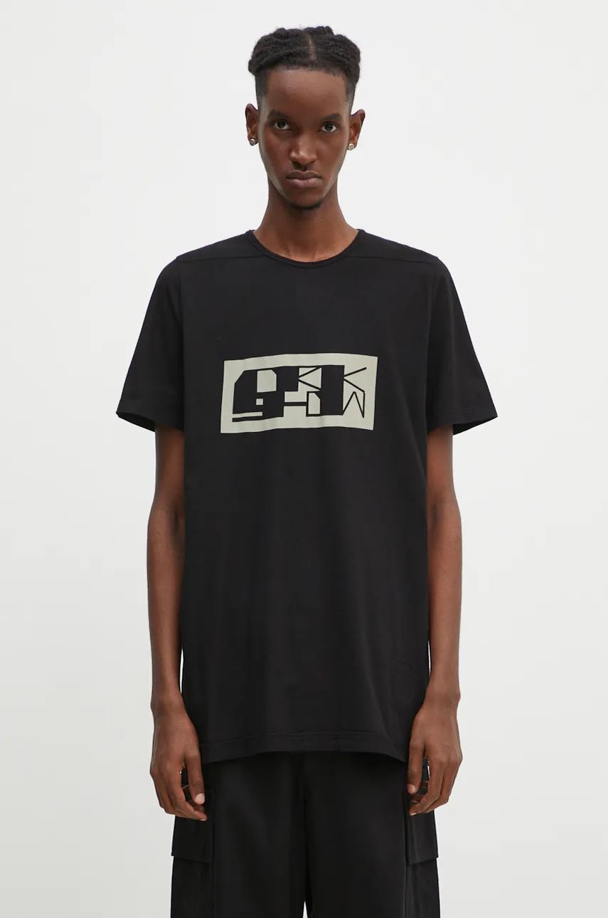 Majica kratkih rukava Rick Owens Level T-Shirt With Print Crna | DU02D2250.RNEP2P, 0