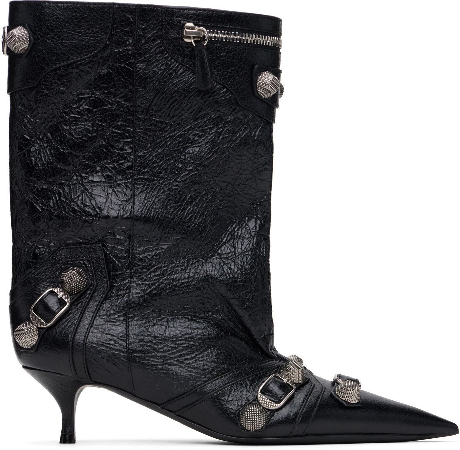Tenisice i cipele Balenciaga Leather Ankle Boots with Metal Studs Crna | 802082 WAD4E, 0