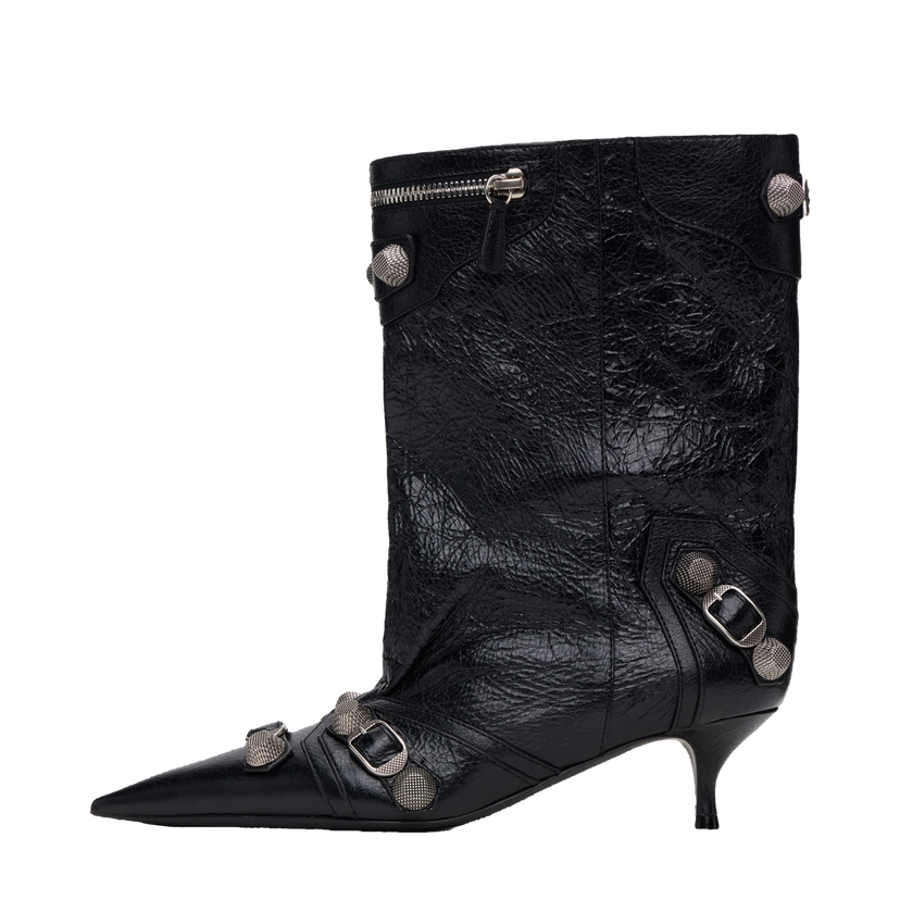 Tenisice i cipele Balenciaga Leather Ankle Boots with Metal Studs Crna | 802082 WAD4E