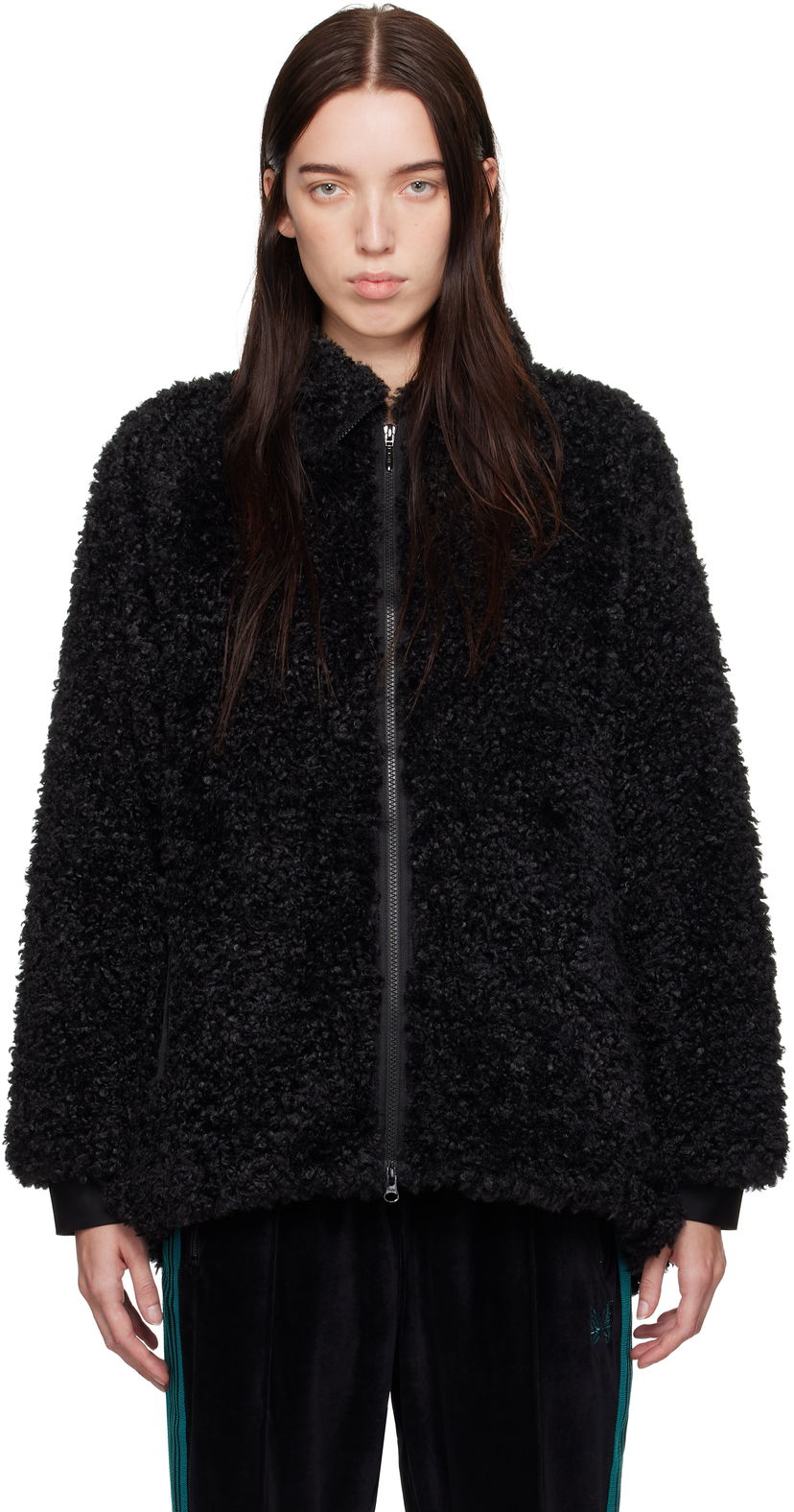 Jakna Needles Curly Jacket Crna | PU219