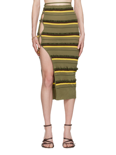 Suknja Jacquemus 'La Jupe Maille Concha' Midi Zelena | 23E231KN129-2282